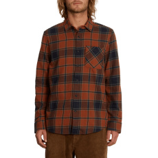 Pánská košile Volcom Caden Plaid Ls Mocha Pánská košile Volcom Caden Plaid Ls Mocha