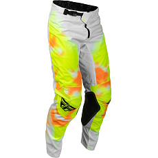 kalhoty KINETIC BLUER,FLY RACING - USA (bílá/hi-vis/oranžová)