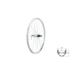 KELLYS Zapletené kolo zadní KLS DRAFT V-brake R, 26", silver KELLYS Zapletené kolo zadní KLS DRAFT V-brake R, 26", silver