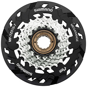 7-kolo SHIMANO MF-TZ510 14-34 zubů Megarange, s krytem paprsků, v krabičce 7-kolo SHIMANO MF-TZ510 14-34 zubů Megarange, s krytem paprsků, v krabičce