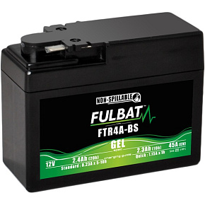 baterie 12V, YTR4A-BS GEL, 12V, 2.3Ah, 45A, bezúdržbová GEL technologie 113x48x85 FULBAT (aktivovaná ve výrobě)