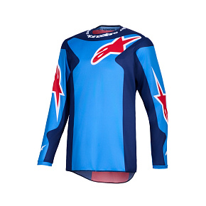 dres FLUID GRID, ALPINESTARS (modrá/červená) 2026 dres FLUID GRID, ALPINESTARS (modrá/červená) 2026