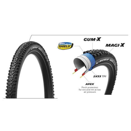 MICHELIN PLÁŠŤ WILD ENDURO REAR 29x2.40 PERFORMANCE LINE KEVLAR GUM-X/MAGI-X TS TLR (121066)