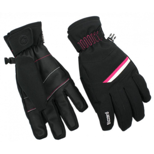 lyžařské rukavice BLIZZARD Viva Plose, black/white/pink