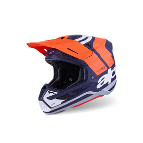 přilba SUPERTECH S-M7 CORE, ALPINESTARS (oranžová/modrá/bílá/matná) 2027 přilba SUPERTECH S-M7 CORE, ALPINESTARS (oranžová/modrá/bílá/matná) 2027