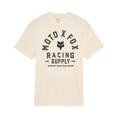 Pánské triko Fox Local Racer Ss Prem Tee  Off White