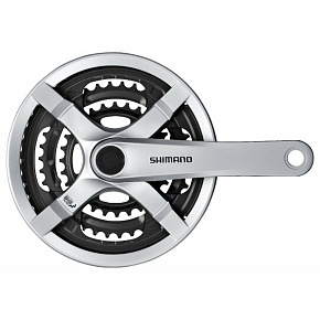 kliky SHIMANO Tourney FC-TY501-S, 170mm, 42-34-24 zubů, stříbrné s krytem, v krabičce