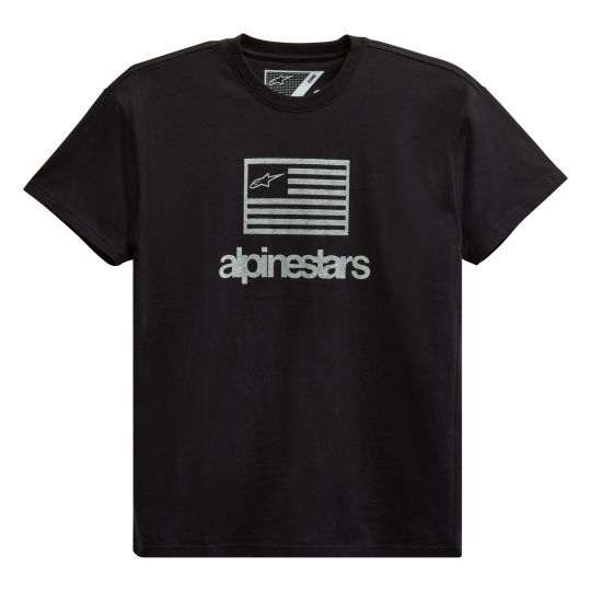 triko FLAG TEE, ALPINESTARS (černá/bílá)