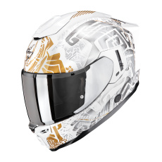 Moto přilba SCORPION EXO-1500 AIR APUS perleťově bílo/šedo/zlatá