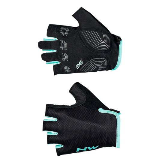 Dámské cyklo rukavice Northwave Active Woman Short Fingers Glove  Black/Light Blu