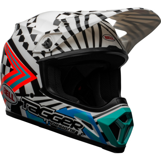 Motocyklová přilba Bell Bell MX-9 Mips Tagger Check Me Out Helmet Gloss White/Black 