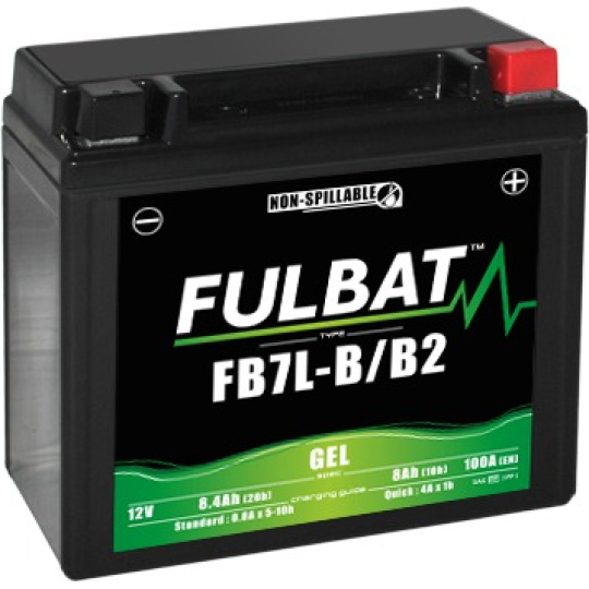 baterie 12V, YB7L-B/B2  GEL, 12V, 8Ah, 100A, bezúdržbová GEL technologie 136x76x130 FULBAT (aktivovaná ve výrobě)