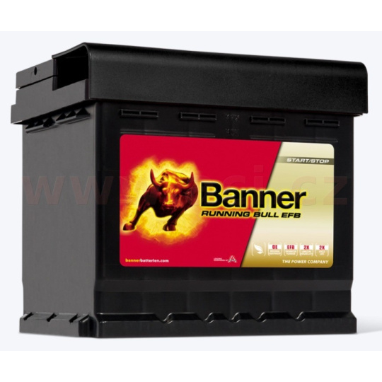 52Ah baterie, 540A, pravá BANNER Running Bull EFB 210x175x190