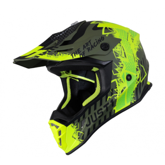 Moto přilba JUST1 J38 MASK matná neonově žluto/černo/zelená