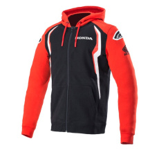mikina na zip s kapucí HONDA, ALPINESTARS (červená/černá) mikina na zip s kapucí HONDA, ALPINESTARS (červená/černá)