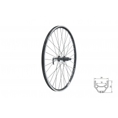 KELLYS Zapletené kolo zadní KLS DRAFT V-brake R, 26", black KELLYS Zapletené kolo zadní KLS DRAFT V-brake R, 26", black