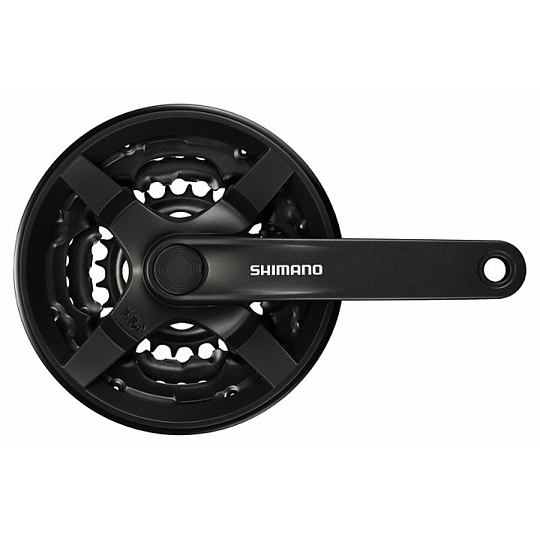 kliky SHIMANO Tourney FC-TY301-L, 175mm, 42-34-24 zubů, černé s krytem kliky SHIMANO Tourney FC-TY301-L, 175mm, 42-34-24 zubů, černé s krytem