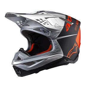 přilba SUPERTECH S-M10 FLOOD, ALPINESTARS (stříbrná/černá matná/oranžová fluo) přilba SUPERTECH S-M10 FLOOD, ALPINESTARS (stříbrná/černá matná/oranžová fluo)