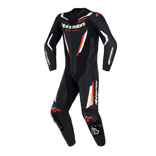 jednodílná kombinéza GP FORCE V2, ALPINESTARS (černá/bílá/červená fluo) 2026