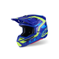 přilba SM7 DEED, ALPINESTARS (modrá/žlutá fluo) 2026