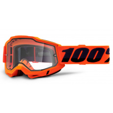 ACCURI 2, 100% Enduro Moto brýle Orange, čiré Dual plexi