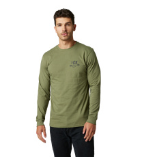 Pánské triko Fox No Contest Ls Prem Tee Army Pánské triko Fox No Contest Ls Prem Tee Army