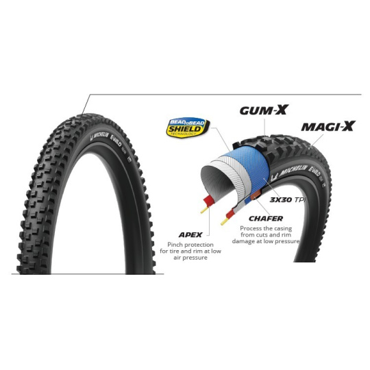 MICHELIN PLÁŠŤ E-WILD REAR 27.5x2.60 PERFORMANCE LINE KEVLAR GUM-X/MAGI-X TS TLR (60197)