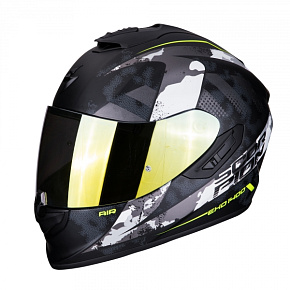 Moto přilba SCORPION EXO-1400 AIR SYLEX matná černo/stříbrná/žlutá Moto přilba SCORPION EXO-1400 AIR SYLEX matná černo/stříbrná/žlutá