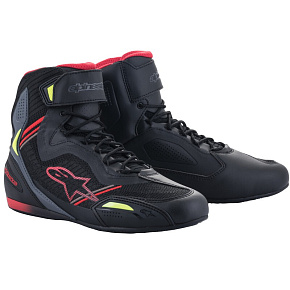 boty FASTER-3 RIDEKNIT, ALPINESTARS (černé/červené/žluté fluo/šedé)