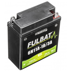 baterie 6V, 6N11A-1B/3A GEL, 11Ah, 90A, bezúdržbová GEL technologie 121x58x130 FULBAT (aktivovaná ve výrobě)