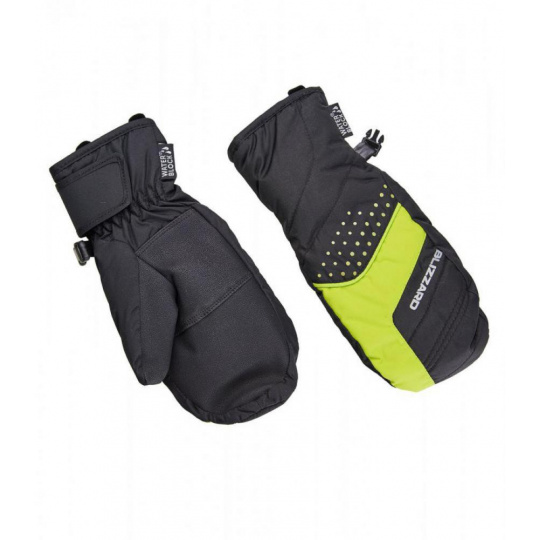 lyžařské rukavice BLIZZARD Mitten junior ski gloves, black/green