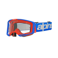 brýle VISION 8 WORDMARK, ALPINESTARS (modrá/oranžová, čiré plexi) 2025 brýle VISION 8 WORDMARK, ALPINESTARS (modrá/oranžová, čiré plexi) 2025