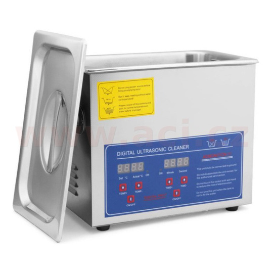 ultrazvuková myčka, objem 2.2 l, vnitřní rozměry 240x140x100 mm