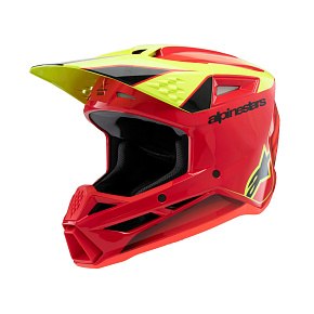 přilba S-M3 FRAY, ALPINESTARS (červená/žlutá fluo/černá) 2026 přilba S-M3 FRAY, ALPINESTARS (červená/žlutá fluo/černá) 2026