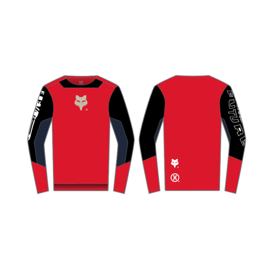 Dětský cyklo dres Fox Yth Defend Ls Jersey Elevated  Fluorescent Red