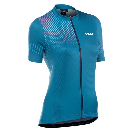 Dámský dres Northwave Origin Woman Jersey Short Sleeve  Blue/Iridesc