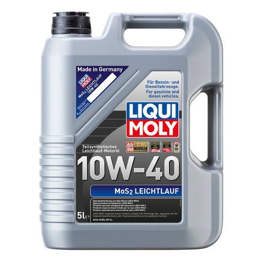 LIQUI MOLY MoS2 Leichtlauf 10W-40, polosyntetický motorový olej 5 l