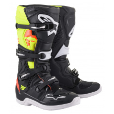 boty TECH 5, ALPINESTARS (černá/červená fluo/žlutá fluo)