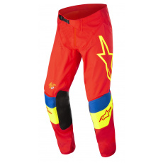 kalhoty TECHSTAR QUADRO 2022, ALPINESTARS (červená/žlutá fluo/modrá)
