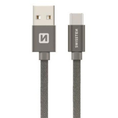 datový kabel SWISSTEN USB/Micro USB 20 cm šedý
