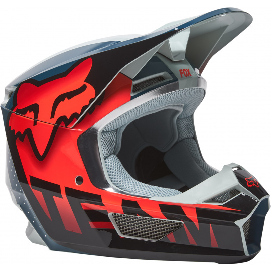 Pánská přilba Fox V1 Trice Helmet, Ece Grey/Orange