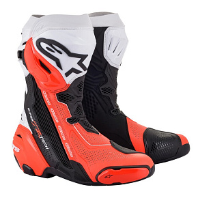 boty SUPERTECH R VENTED, ALPINESTARS (černá/bílá/červená fluo, perforovaná obšívka) 2027 boty SUPERTECH R VENTED, ALPINESTARS (černá/bílá/červená fluo, perforovaná obšívka) 2027