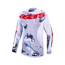 dres RACER AIR LONE, ALPINESTARS (šedá camo/bílá/červená) 2027 dres RACER AIR LONE, ALPINESTARS (šedá camo/bílá/červená) 2027