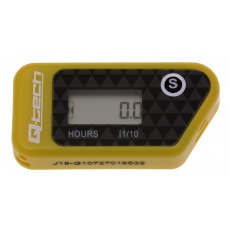 měřič motohodin bezdrátový s nulovatelným počítadlem, Q-TECH (žlutý)