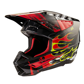 přilba S-M5 RASH, ALPINESTARS (tmavě šedá/červená fluo) 2026