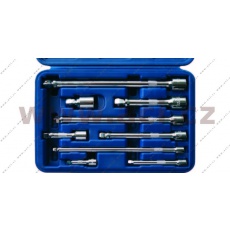 sada prodlužovacích nástavců s kloubem 1/4", 3/8", 1/2", vychýlení o 15°, 9 ks sada prodlužovacích nástavců s kloubem 1/4", 3/8", 1/2", vychýlení o 15°, 9 ks