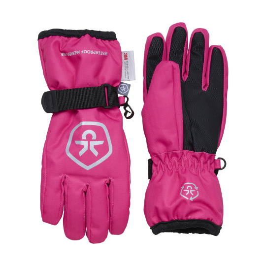 COLOR KIDS Gloves - Waterproof, fuchsia purple, 2023