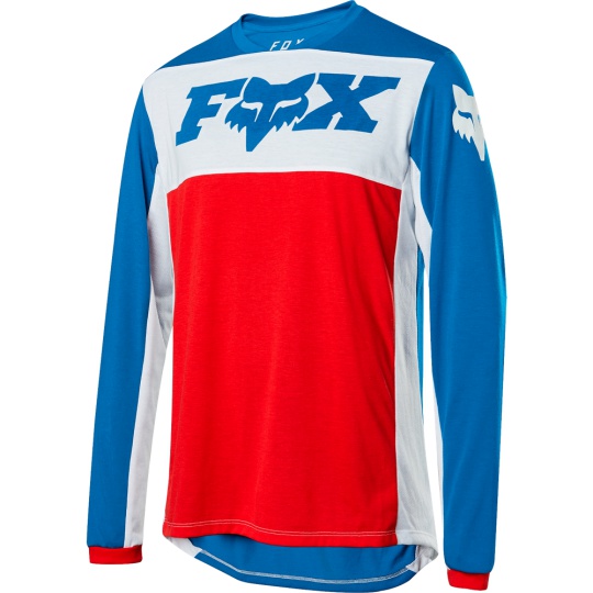 Pánský Cyklistický dres Fox INDICATOR LS AUGUST LE JERSEY Navy/Red