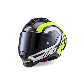 přilba SUPERTECH R10 ARIUS, ALPINESTARS (karbon/žlutá fluo/bílá) 2026