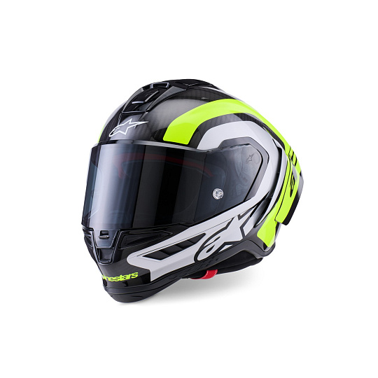 přilba SUPERTECH R10 ARIUS, ALPINESTARS (karbon/žlutá fluo/bílá) 2026